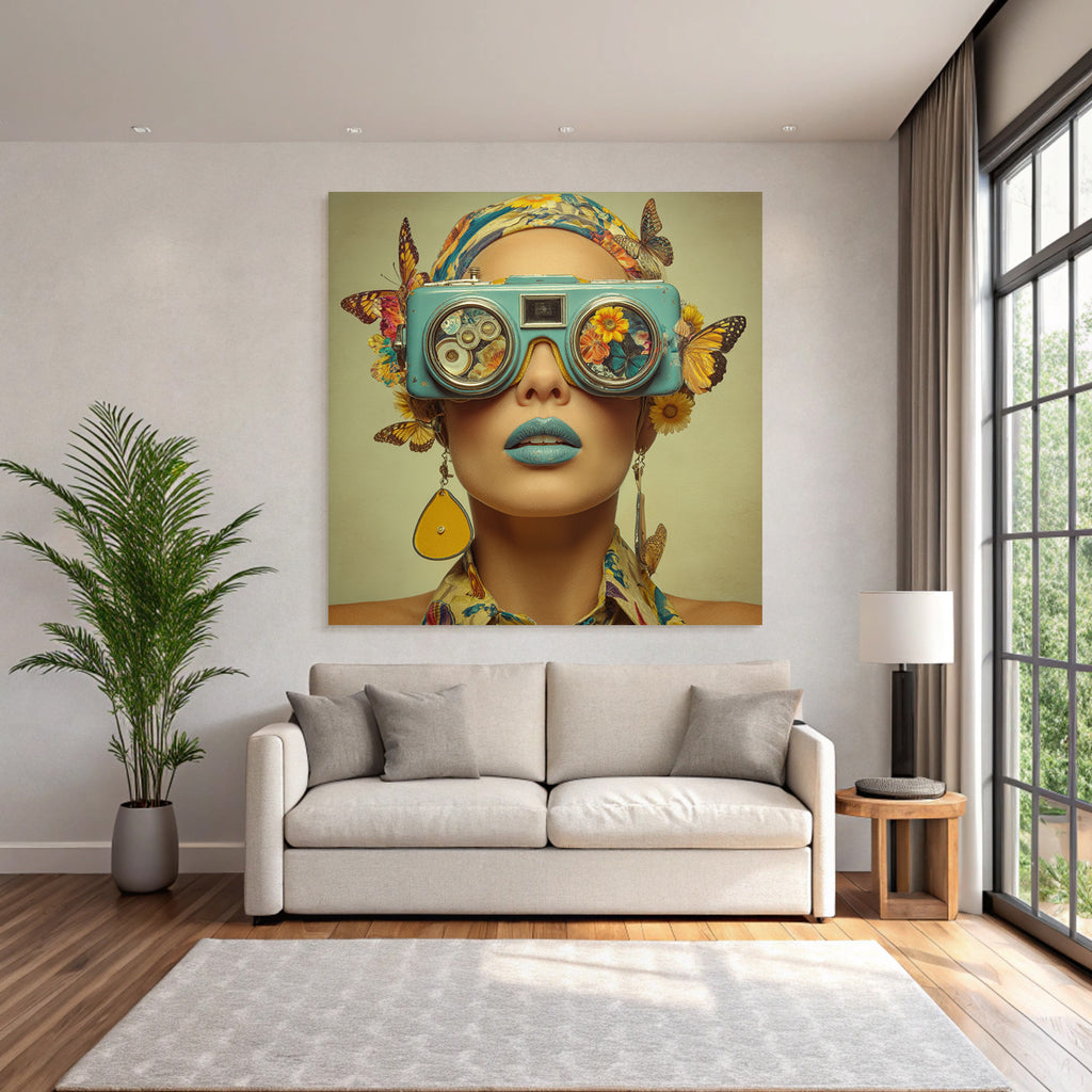 Person Mit Kreativen Blumenbrillen Und Aesthetischer Mode