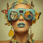 Person Mit Kreativen Blumenbrillen Und Aesthetischer Mode | Digital Art | Kunstgattungen