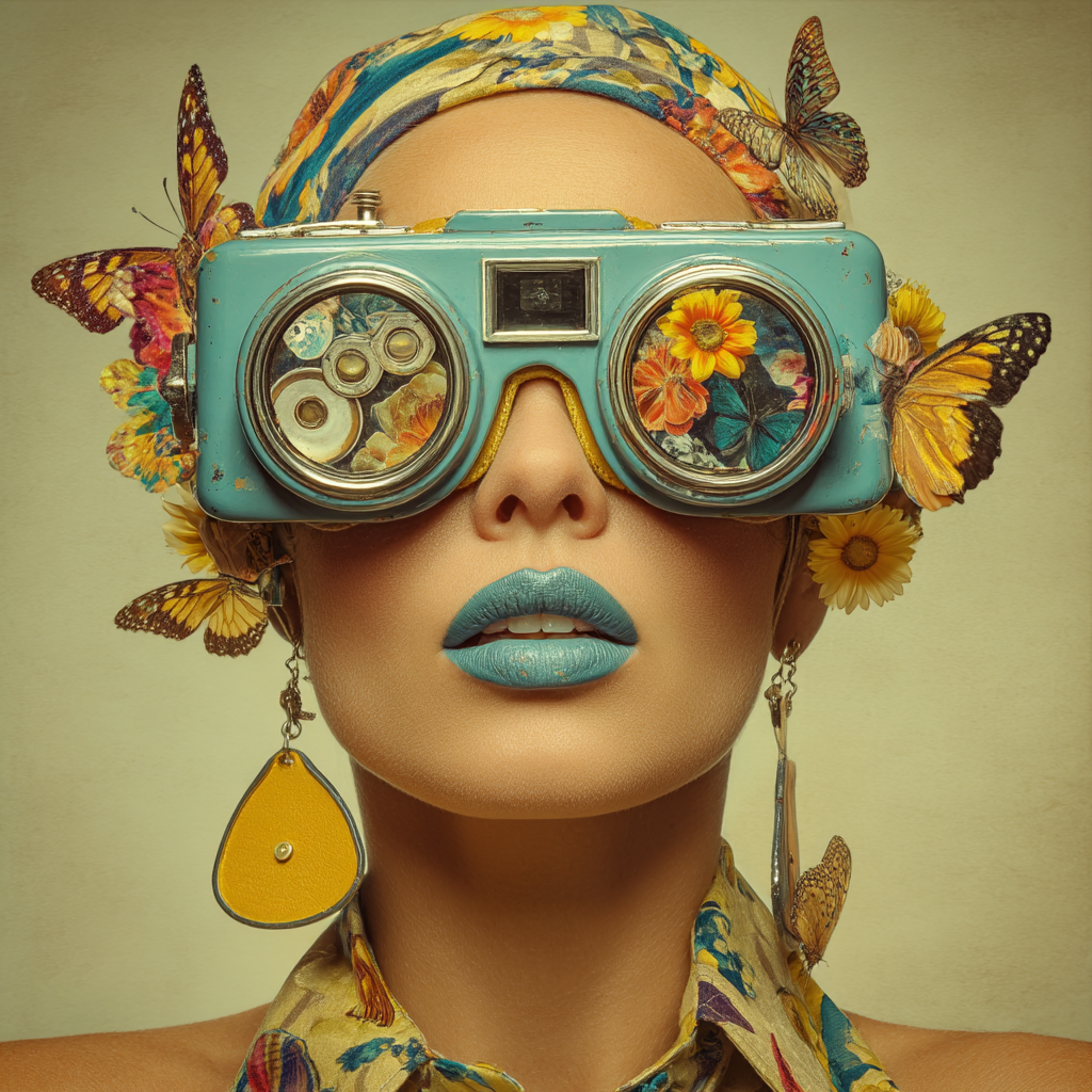 Person Mit Kreativen Blumenbrillen Und Aesthetischer Mode | Digital Art | Kunstgattungen