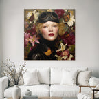 Personen Mit Blumen Und Butterflies In Leder Outfit