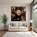 Personen Mit Blumen Und Butterflies In Leder Outfit