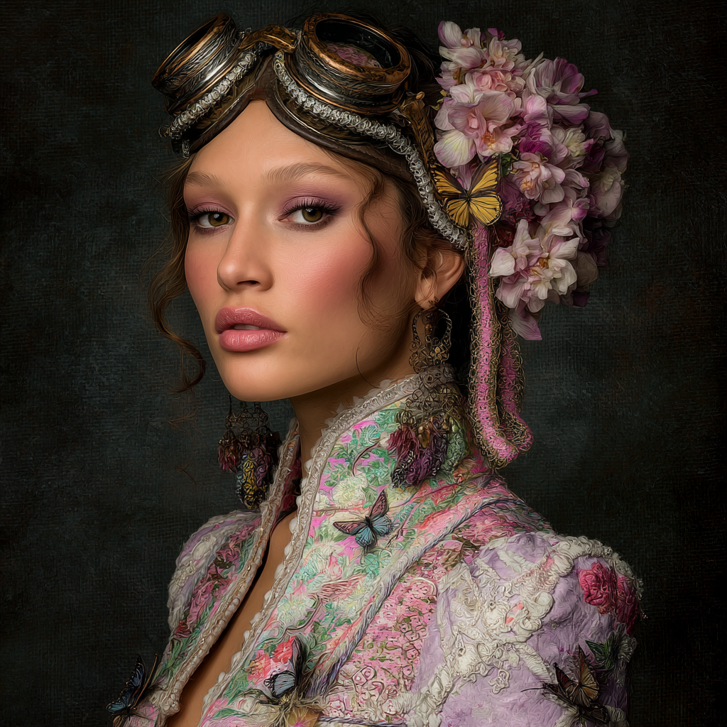 Portraet Der Frau Mit Accessoires Und Flora Und Fauna | Digital Art | Kunstgattungen