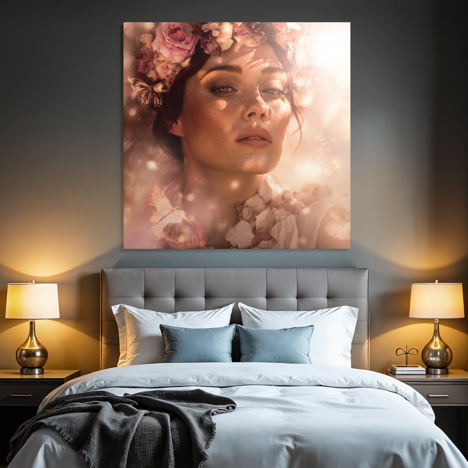 Portrait Mit Blumenkranz Und Sanfter Belichtung