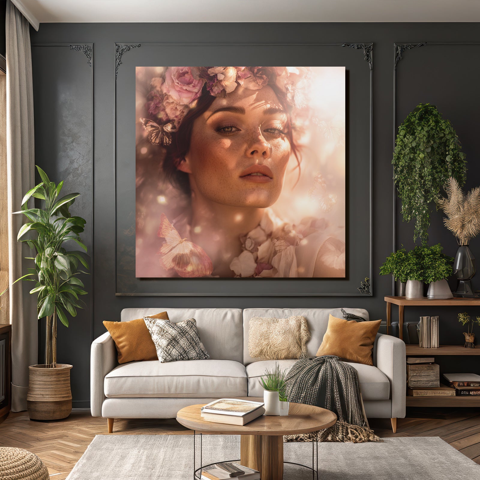 Portrait Mit Blumenkranz Und Sanfter Belichtung