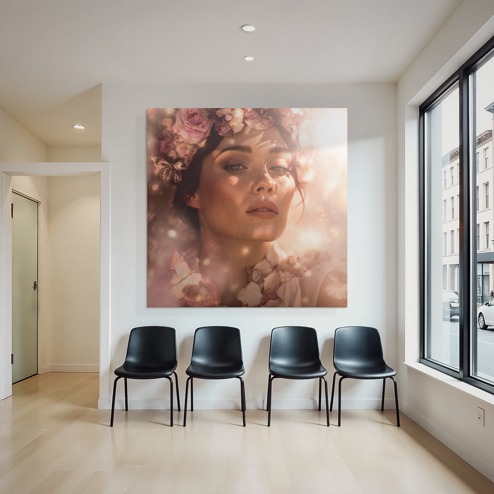 Portrait Mit Blumenkranz Und Sanfter Belichtung