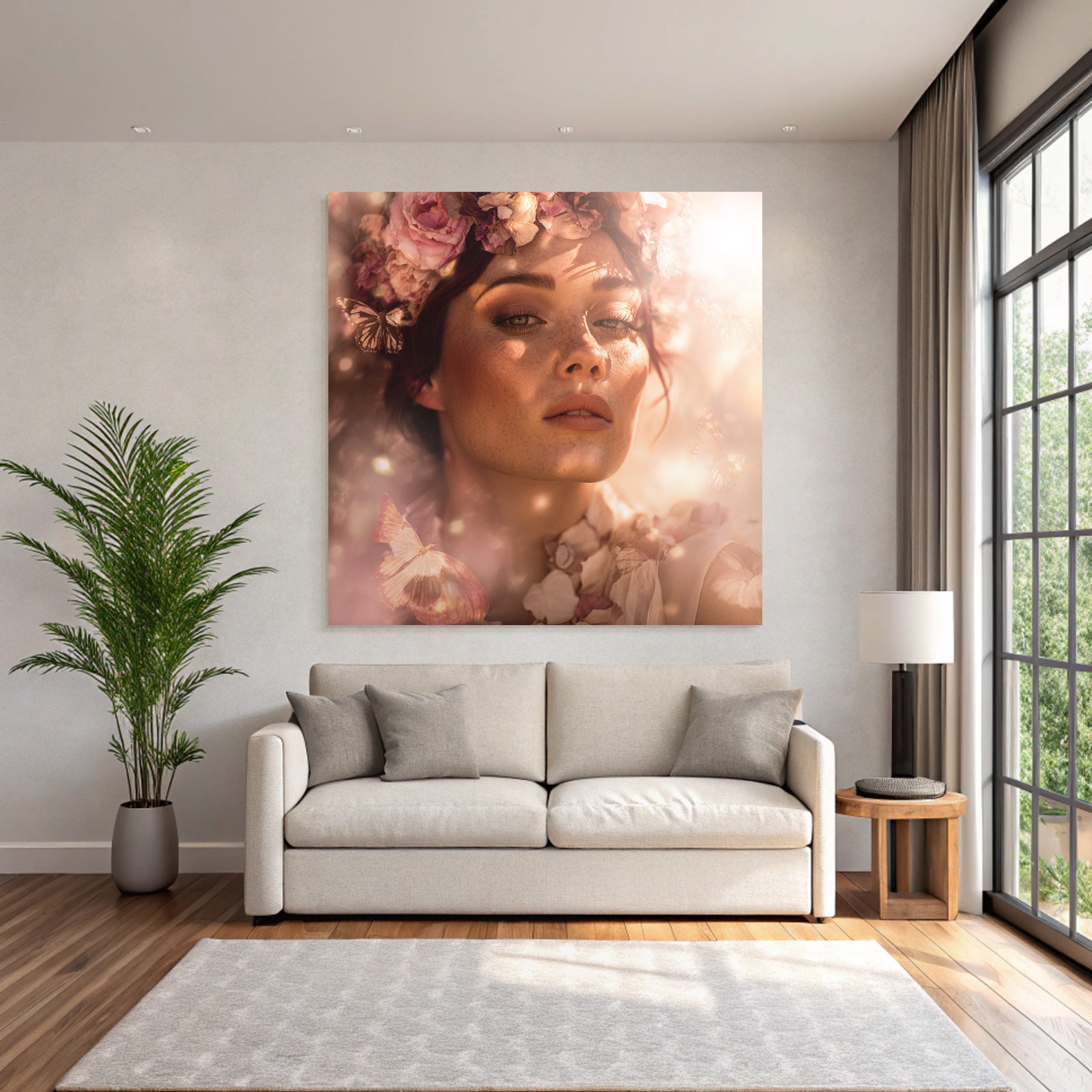 Portrait Mit Blumenkranz Und Sanfter Belichtung