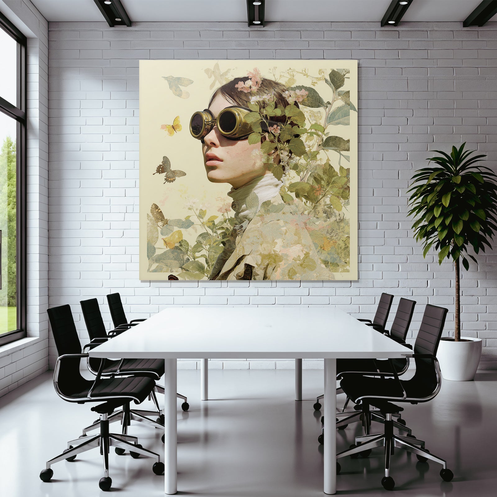 Steampunk Goggles Blumen Und Schmetterlinge Fantasy Kunst