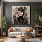 Stylisches Portrait Mit Goggles Und Blumen Und Schmetterlingen