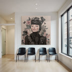 Stylisches Portrait Mit Goggles Und Blumen Und Schmetterlingen