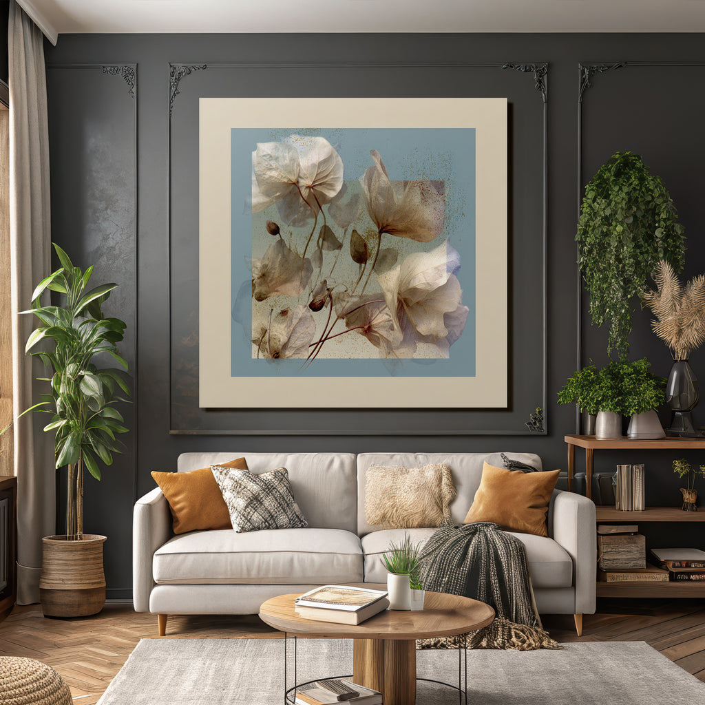 Zarte Flora Mit Transparenten Blueten Vor Hintergrund Gradienten