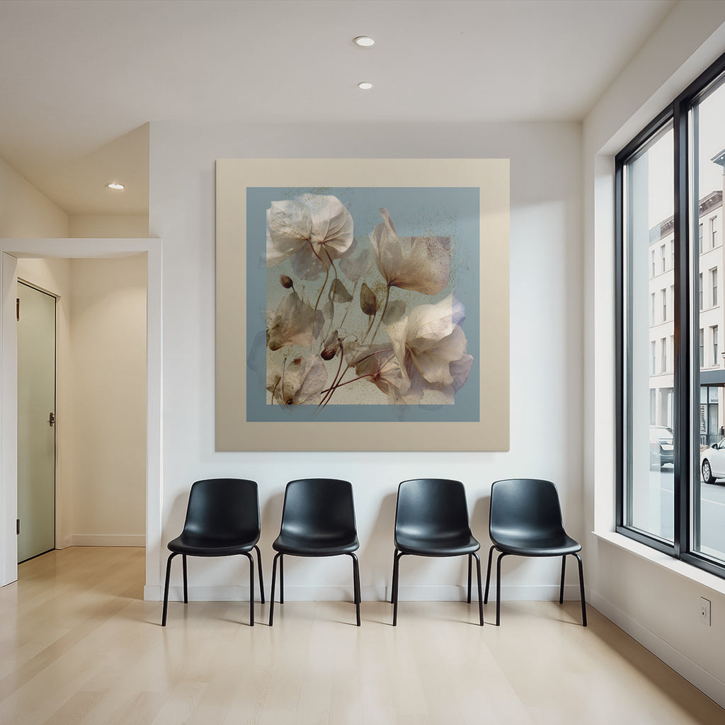 Zarte Flora Mit Transparenten Blueten Vor Hintergrund Gradienten