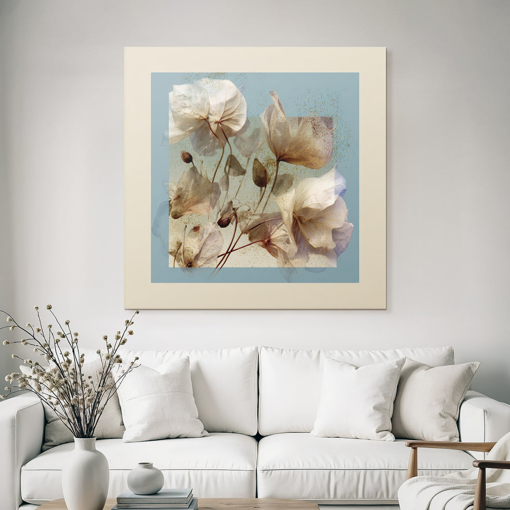 Zarte Flora Mit Transparenten Blueten Vor Hintergrund Gradienten