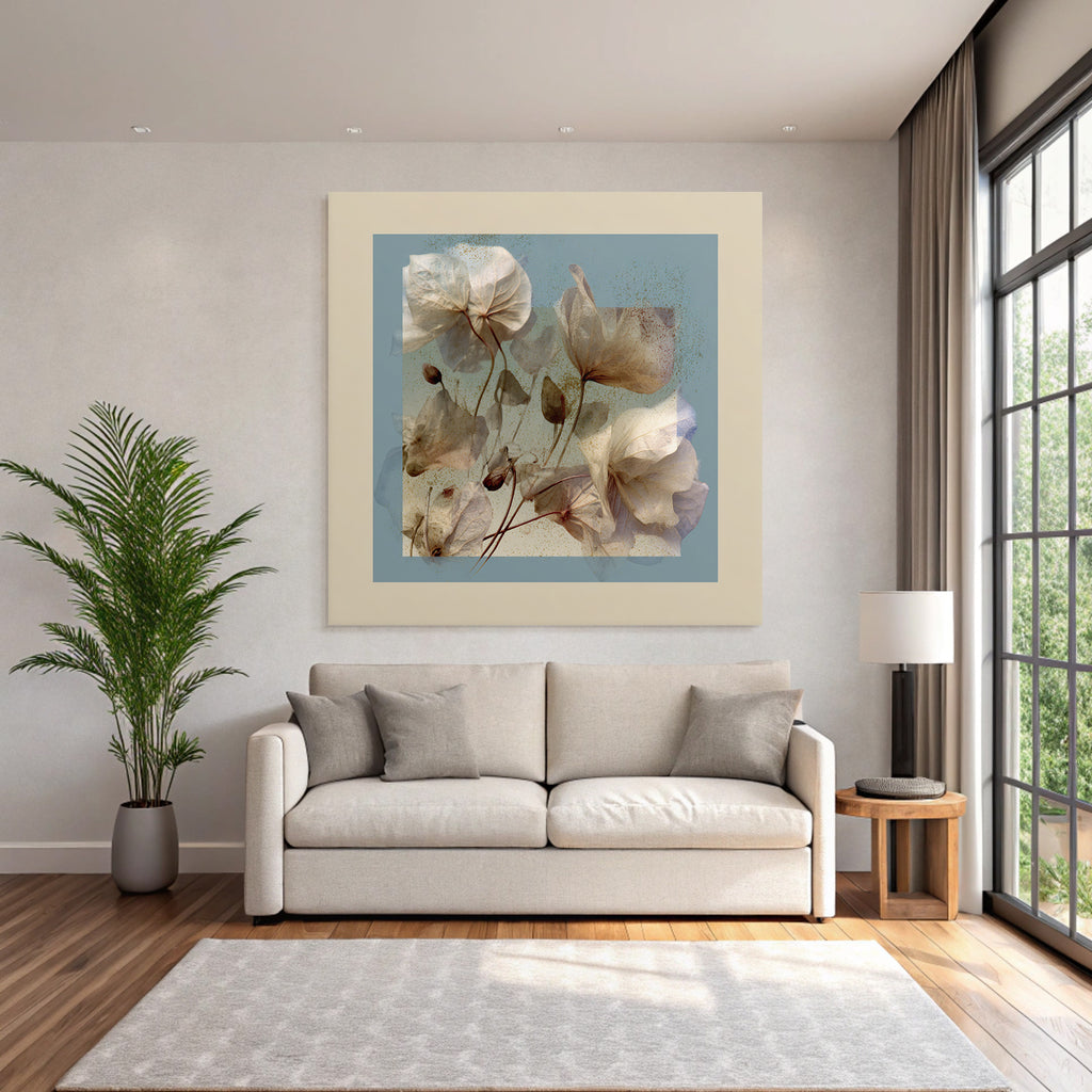 Zarte Flora Mit Transparenten Blueten Vor Hintergrund Gradienten