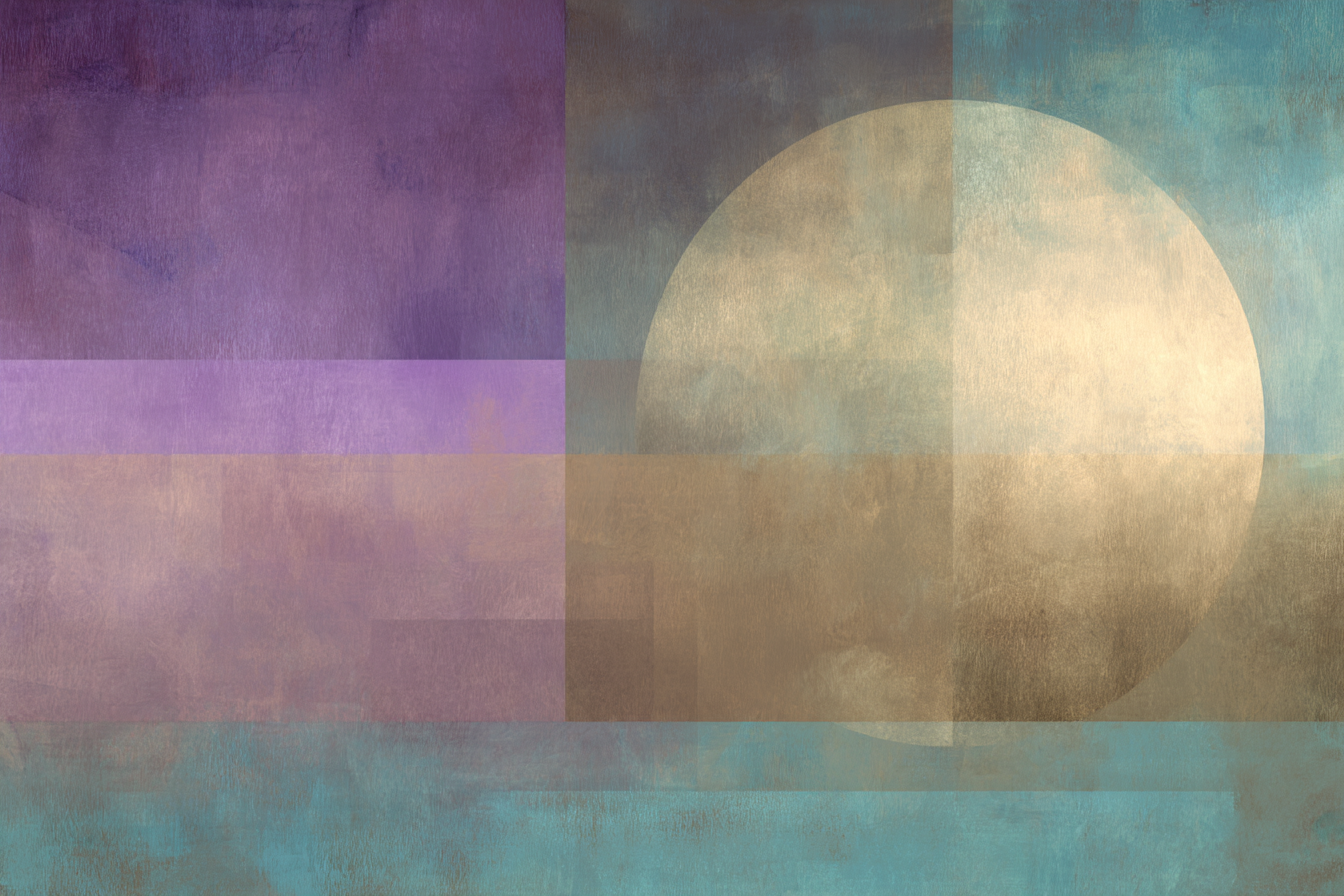 Abstrakte Zusammensetzung Mit Lila Blau Und Gold 2023 | Digital Art | Kunstgattungen