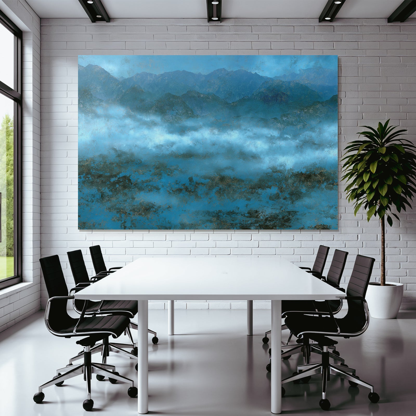 Bergblick Mit Nebel Und Blauen Toenen Texture
