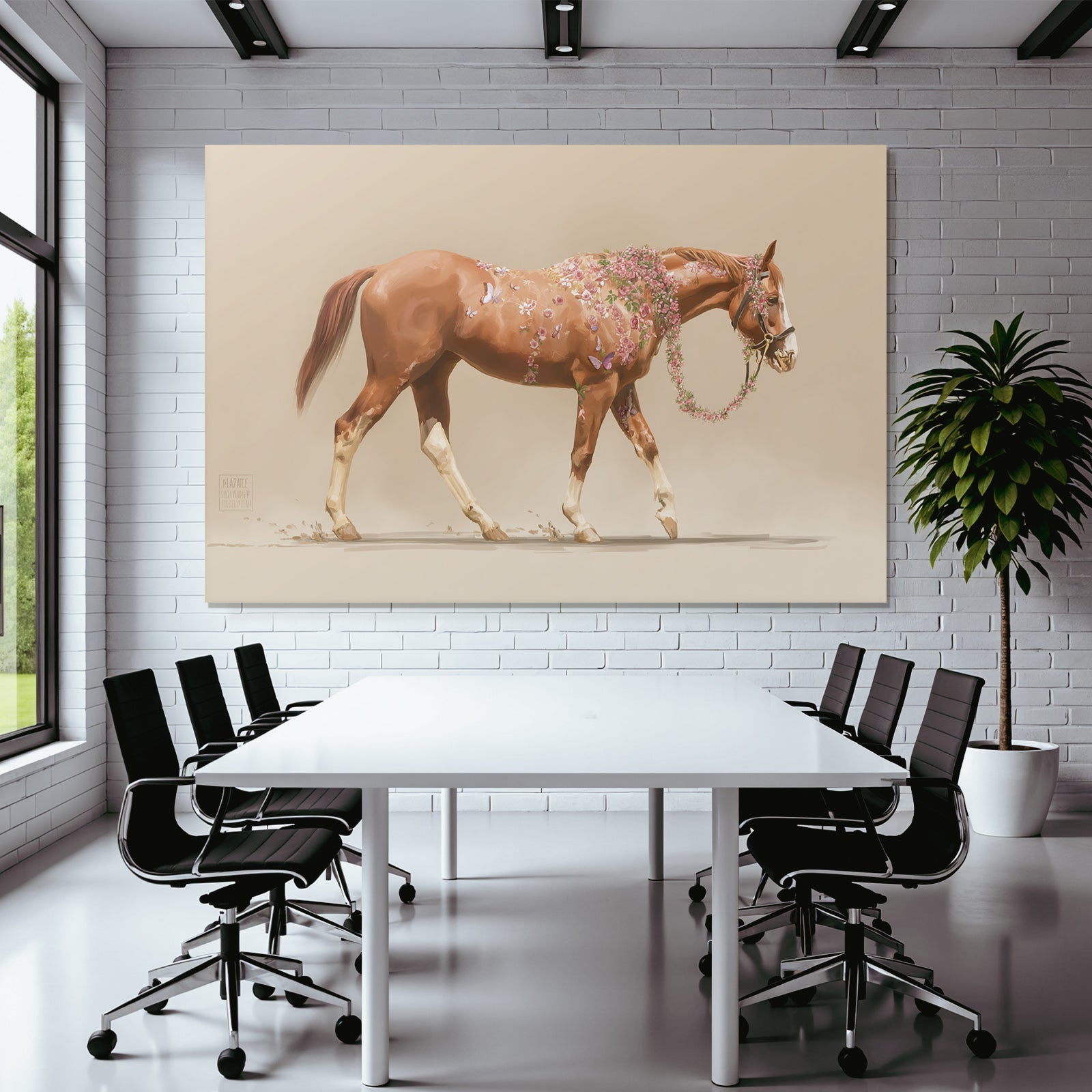 Blumenschmuck Horse Mit Butterflies Wunderschoen Digital Rendering