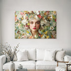 Frau Mit Blumen Und Schmetterling Kostuem Fantasy Natursymbolik