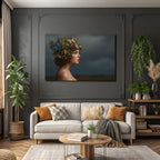 Frau Mit Flug Palette Im Steampunk Stil