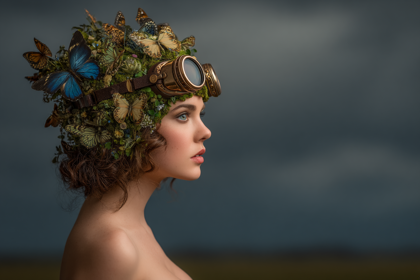 Frau Mit Flug Palette Im Steampunk Stil | Digital Art | Kunstgattungen