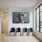 Junge Person Mit Blumen Und Schmetterlingen Im Fantasie Stil
