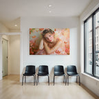 Junger Mensch Mit Blumen Und Schmetterlingen Im Fantasie Stil