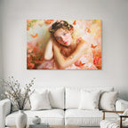 Junger Mensch Mit Blumen Und Schmetterlingen Im Fantasie Stil
