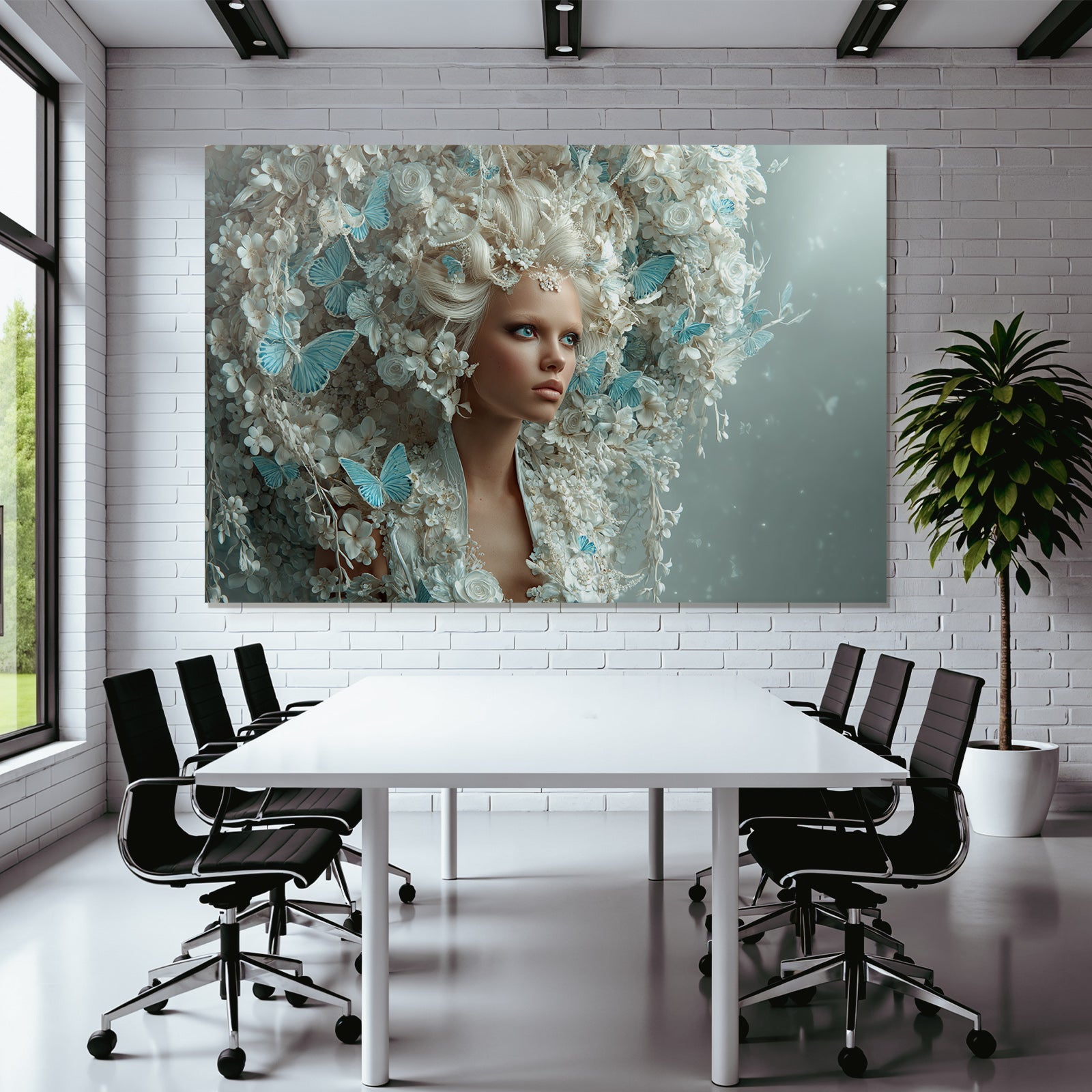 Kreatives Haarstyling Mit Blumen Und Schmetterlingen Traeumende Ausstrahlung