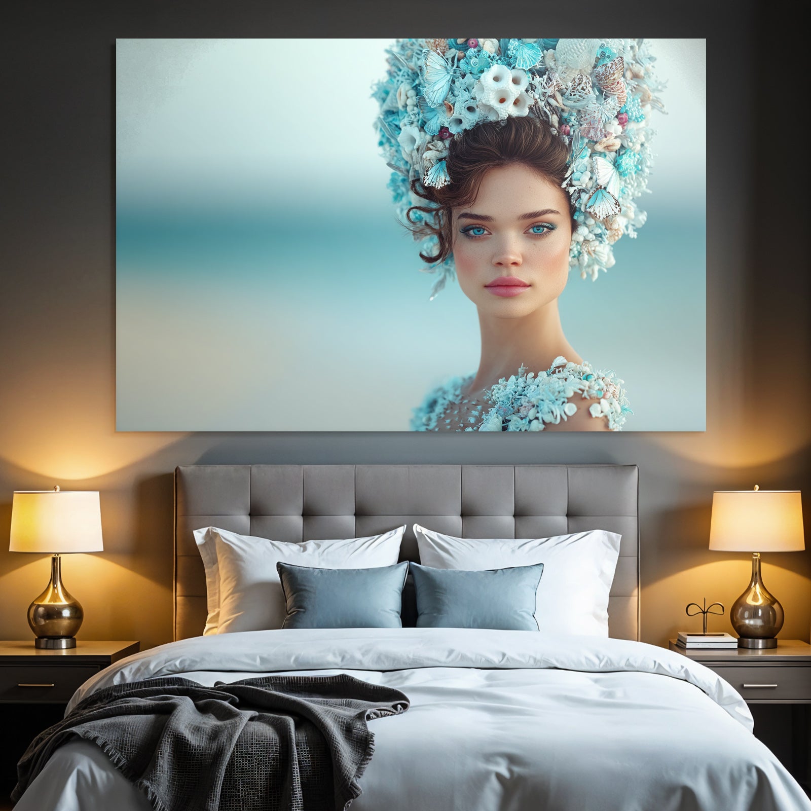 Modele Meeres Headdress In Natur Setting