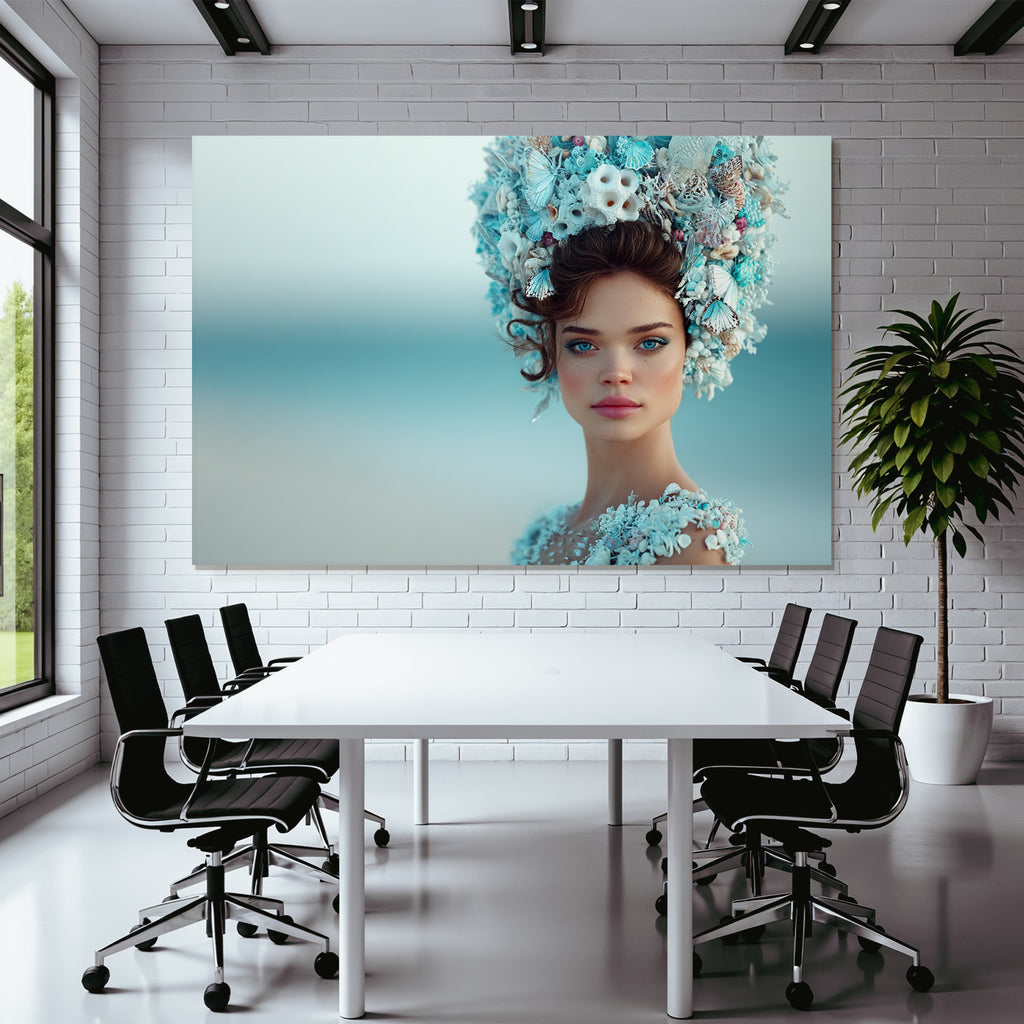 Modele Meeres Headdress In Natur Setting