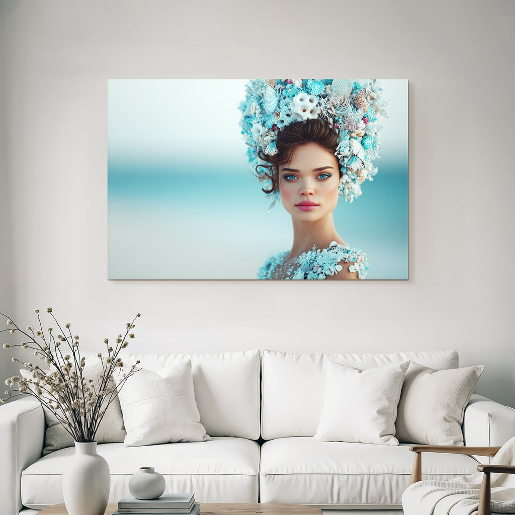 Modele Meeres Headdress In Natur Setting