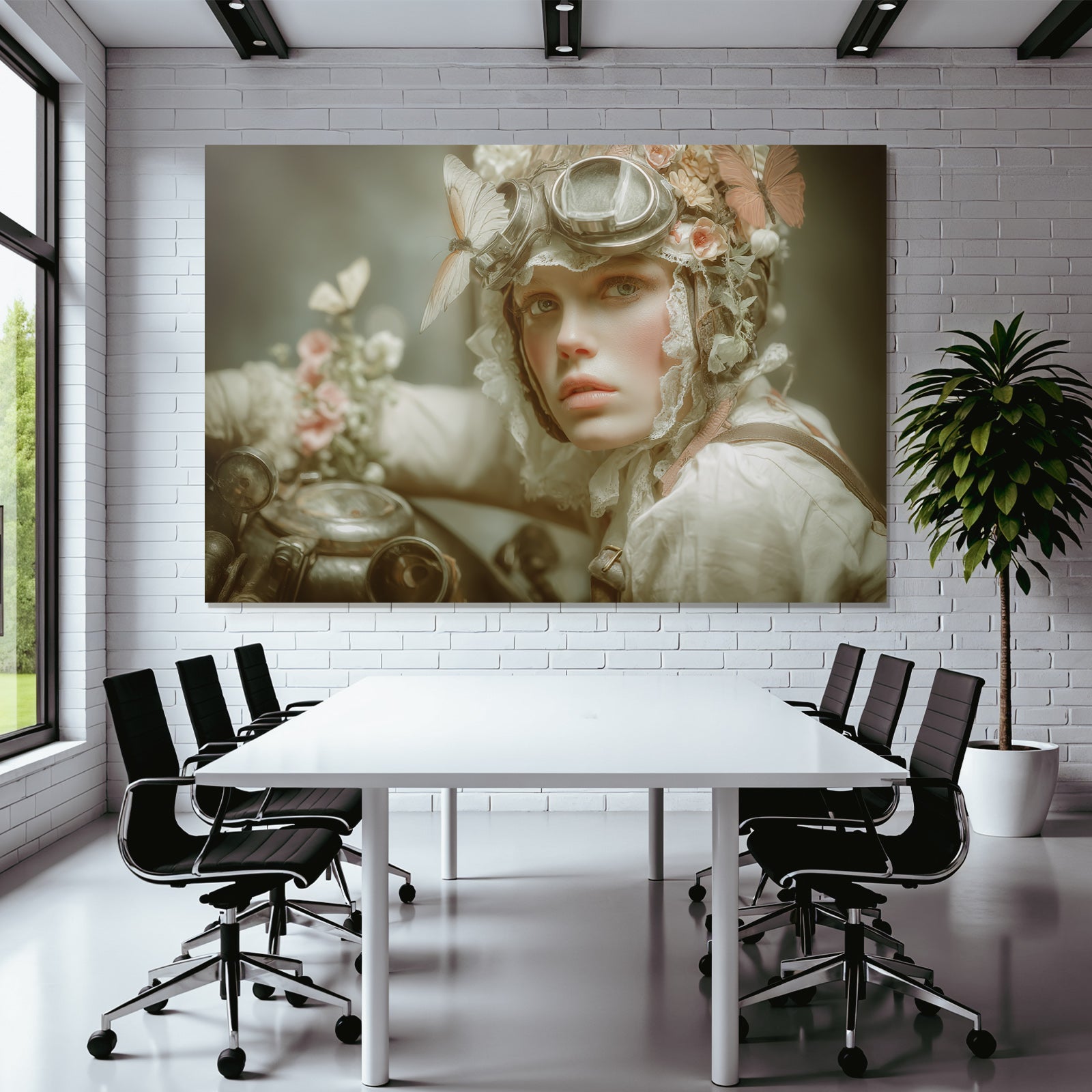 Person Mit Vintage Fashion Und Natur Inspiriertem Thema