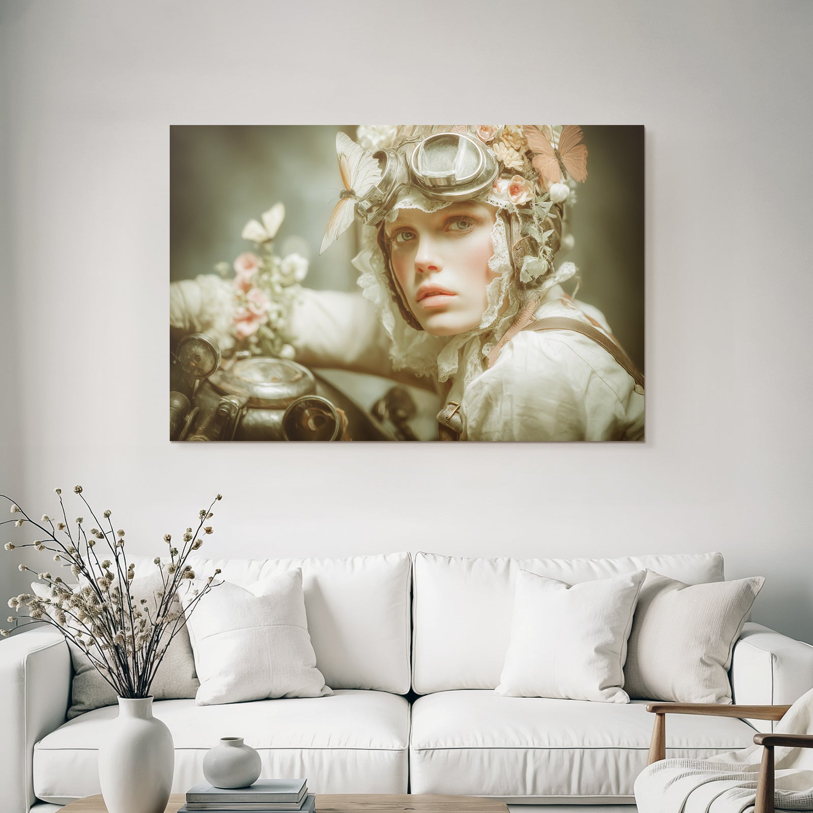 Person Mit Vintage Fashion Und Natur Inspiriertem Thema