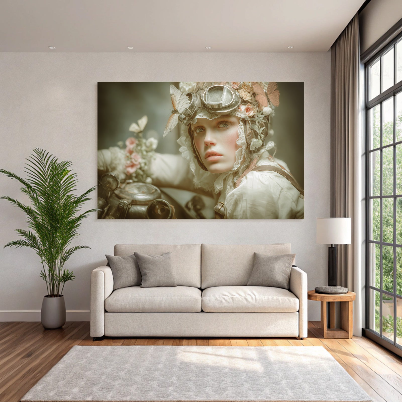 Person Mit Vintage Fashion Und Natur Inspiriertem Thema