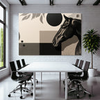 Pferdeprofil Abstrakteformen Monochromatisches Design