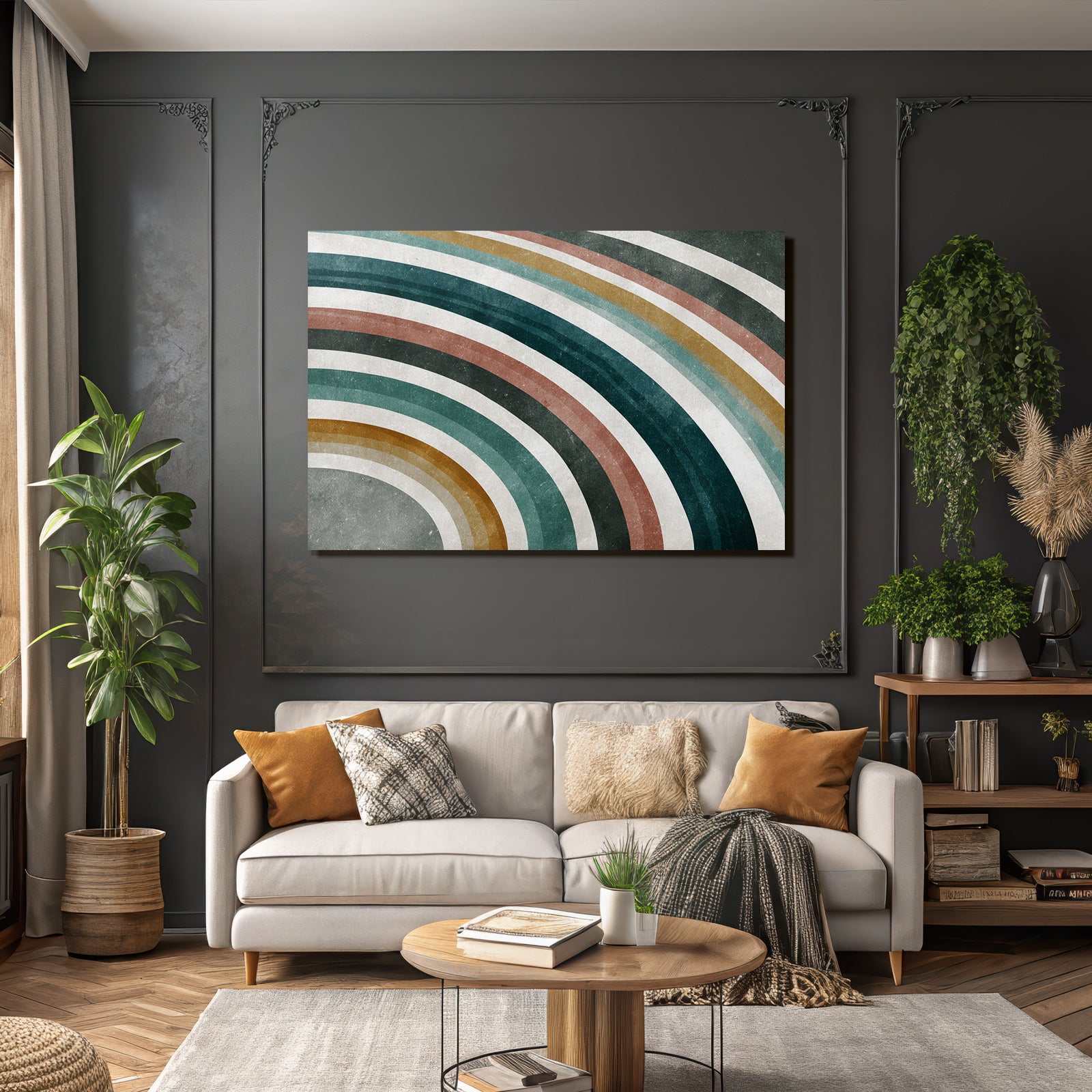 Stylisierte Abstrakte Design Mit Gekuerrten Linien Auf Texturiertem Hintergrund