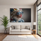 Stylisierte Portraet Mit Hut Und Goggles Fashion Accessoires