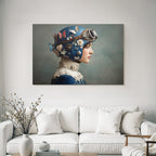 Vintage Helm Blumen Und Schmetterlinge Profil