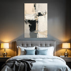 Abstract Kunstwerk Mit Beige Black Und Grau Texturen Und Formen