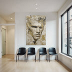 Abstracte Menschen Face Texturiert Gold Und Schwarz