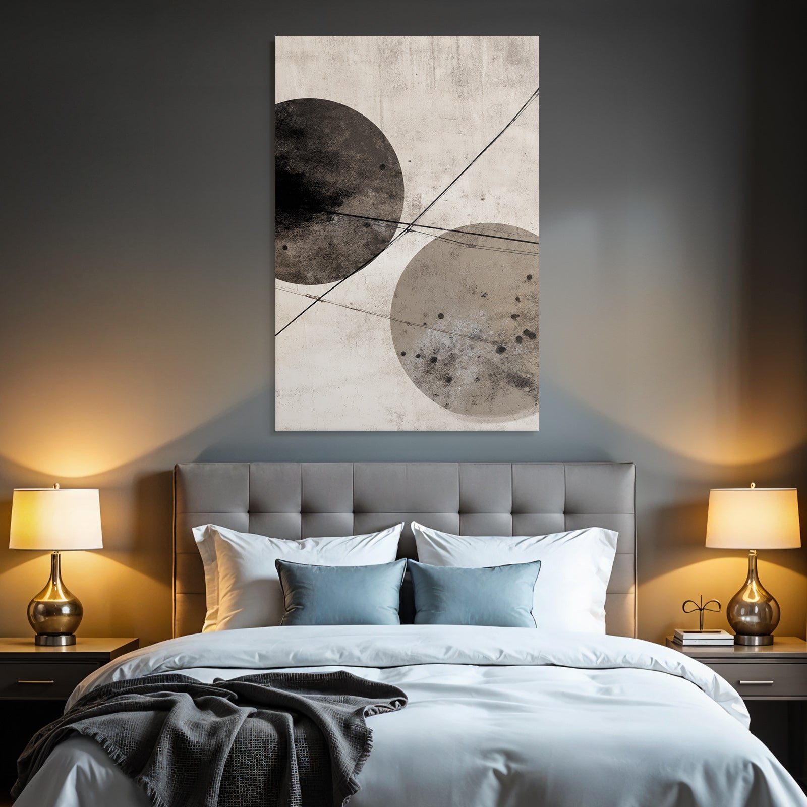 Abstractes Design Zwei Grosse Kreise Mit Texturiertem Hintergrund