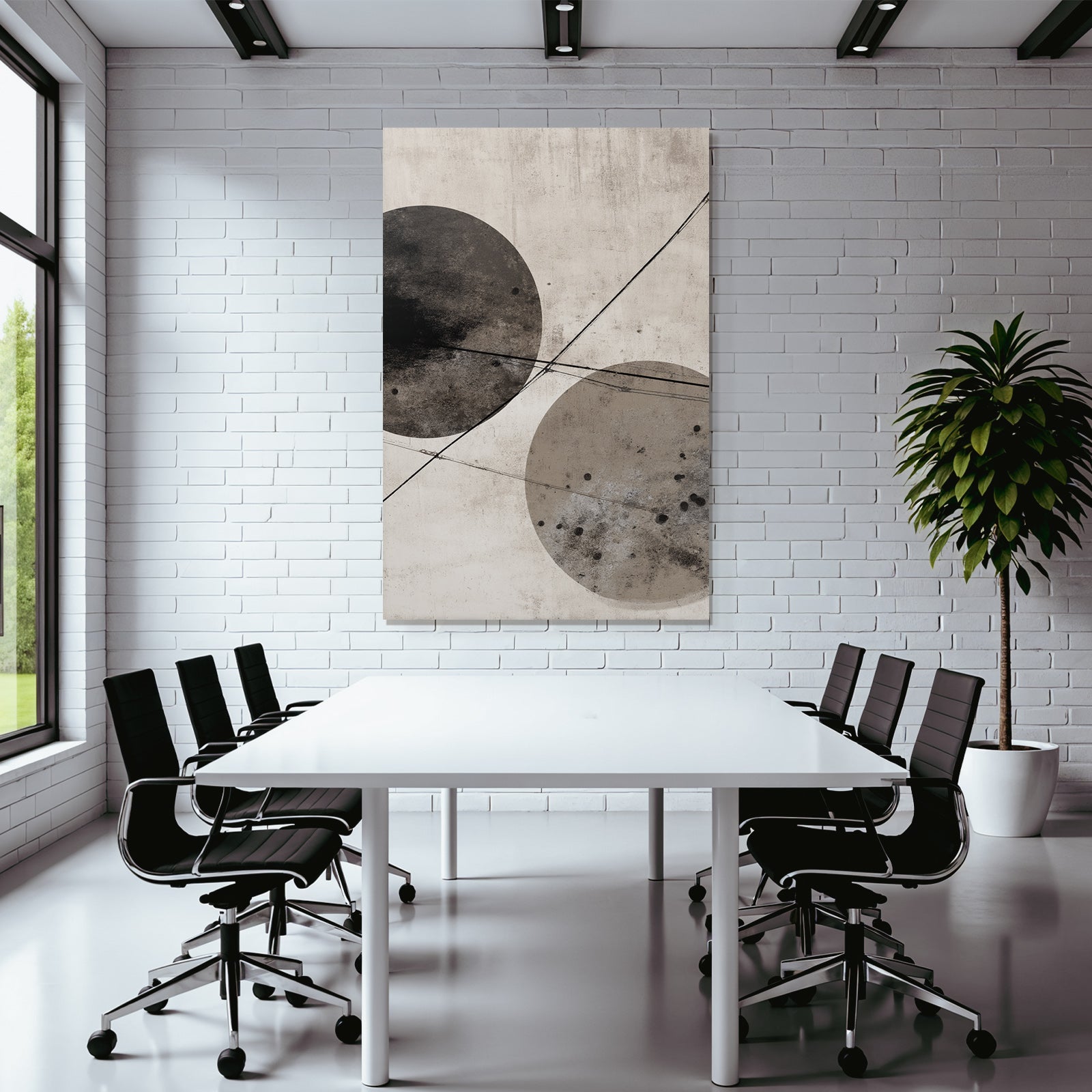 Abstractes Design Zwei Grosse Kreise Mit Texturiertem Hintergrund