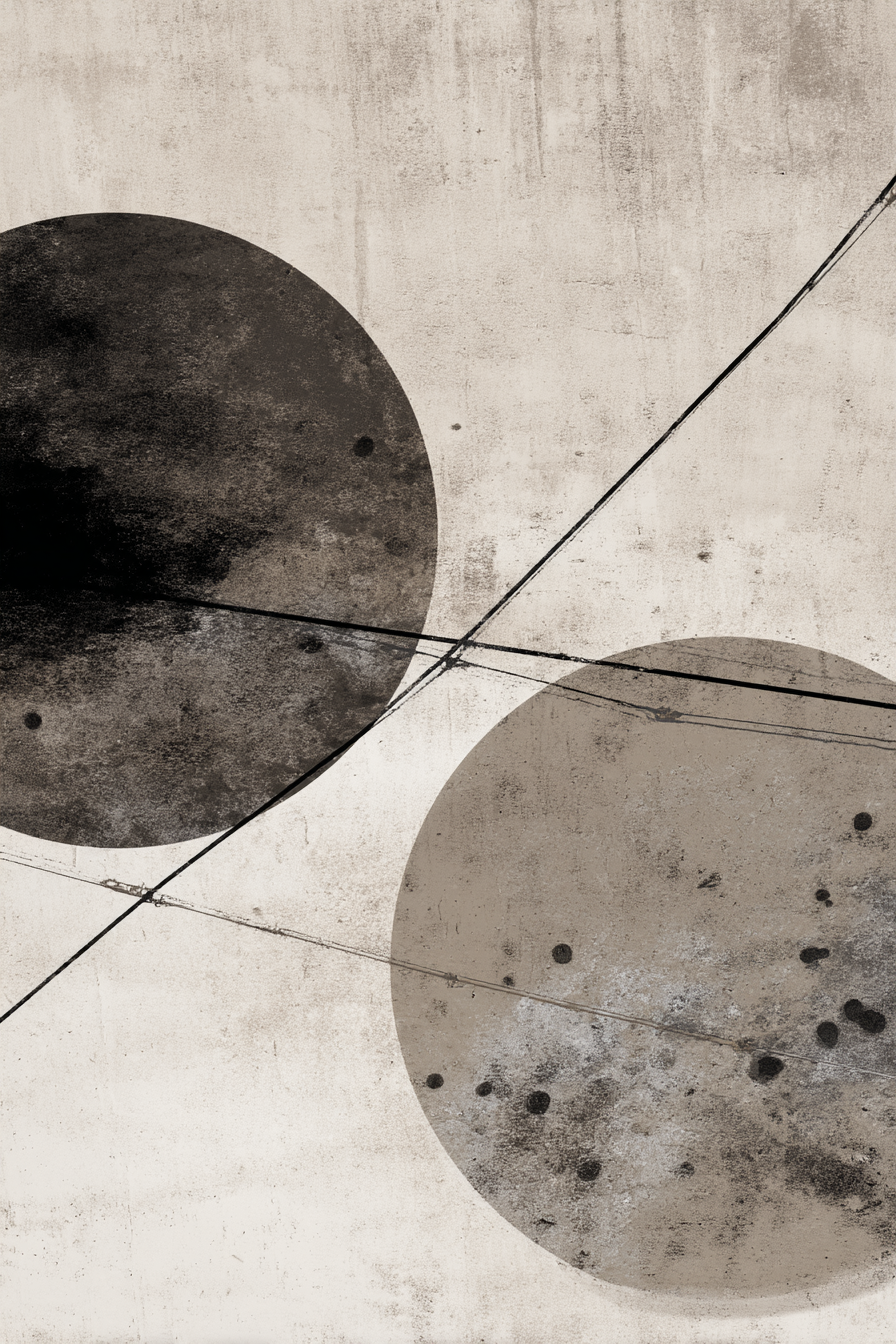 Abstractes Design Zwei Grosse Kreise Mit Texturiertem Hintergrund | Fine Art und Malerei | Kunstgattungen