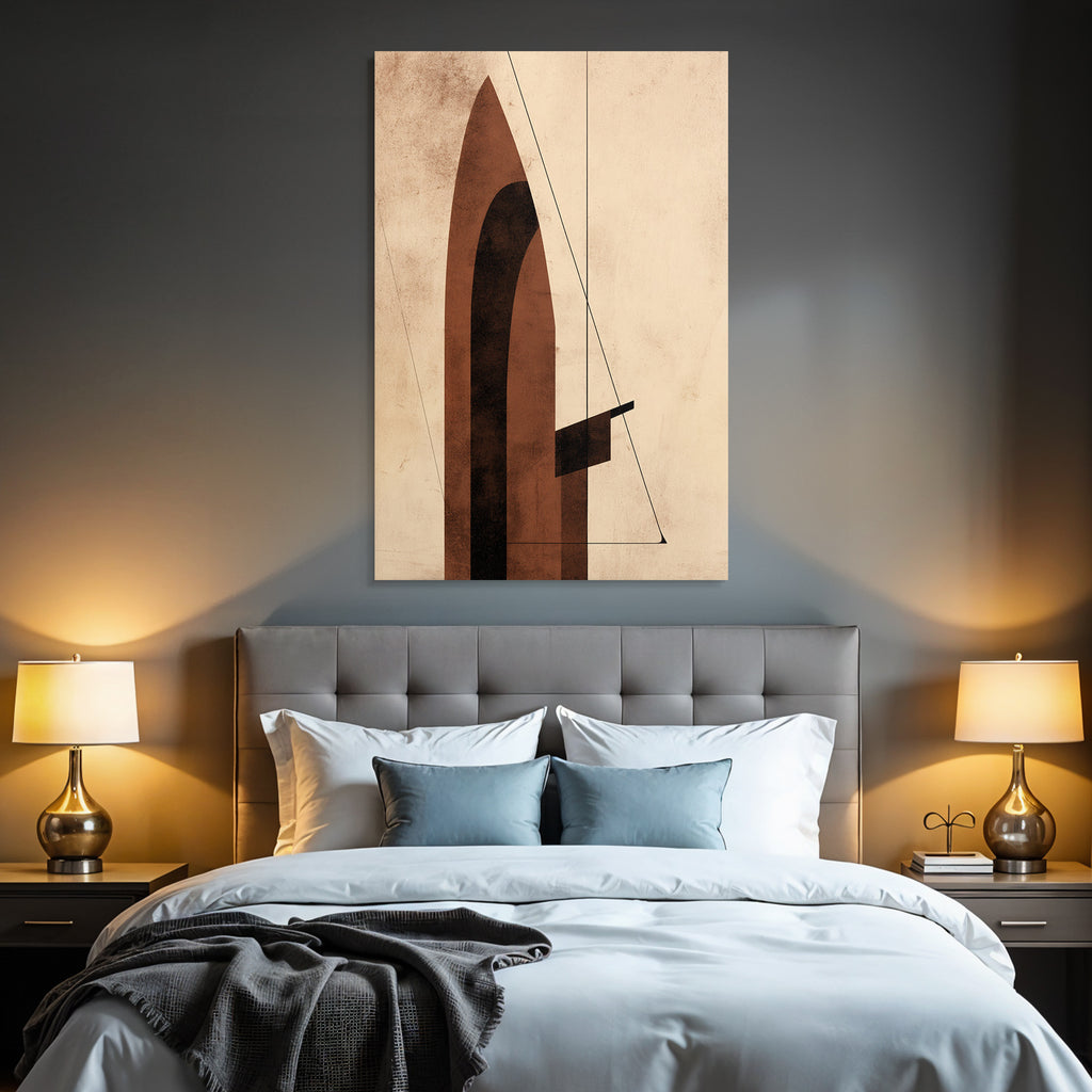 Abstrakte Kunst Geometrische Formen Erdtoene Minimalistisch Wohnarchitektur