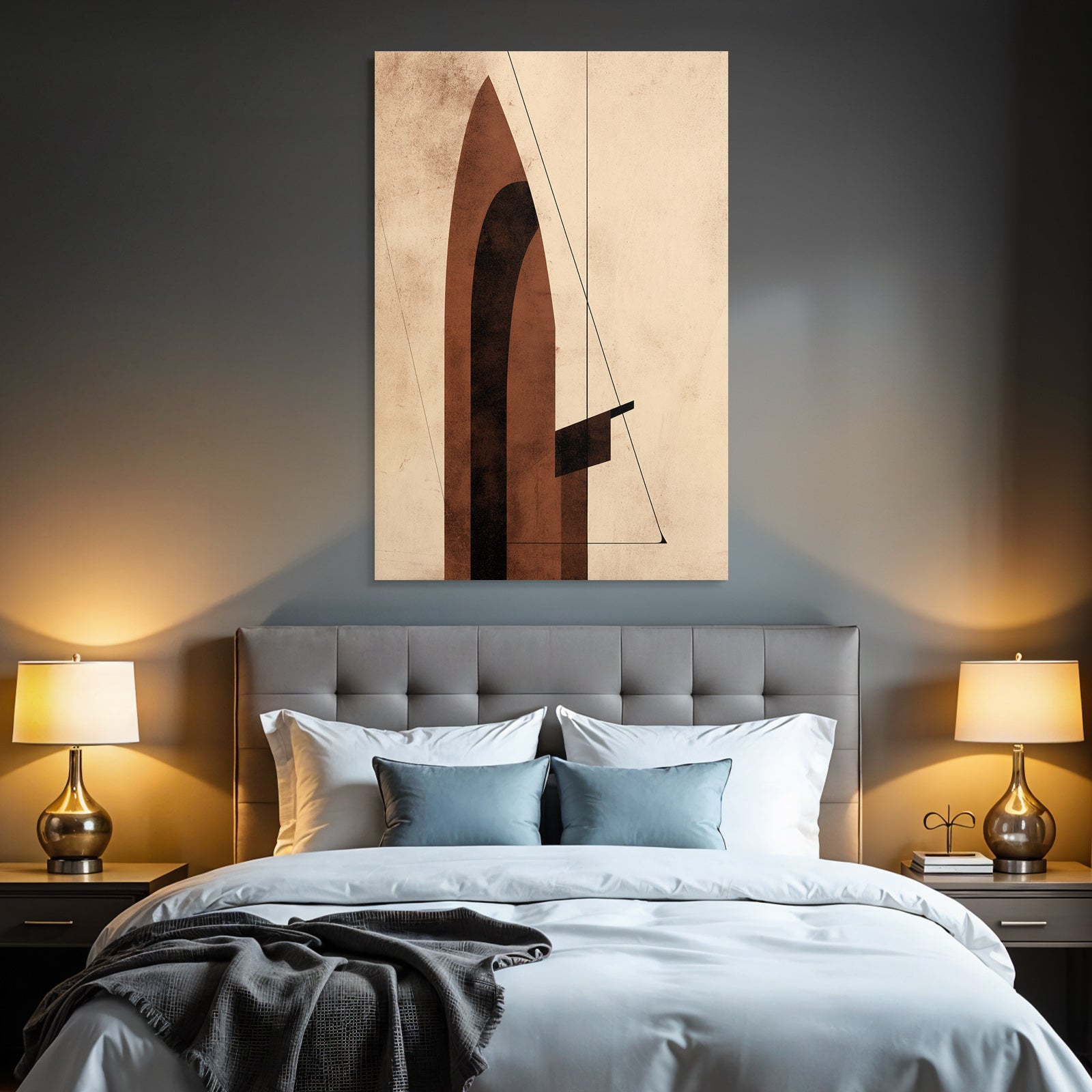 Abstrakte Kunst Geometrische Formen Erdtoene Minimalistisch Wohnarchitektur