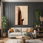 Abstrakte Kunst Geometrische Formen Erdtoene Minimalistisch Wohnarchitektur