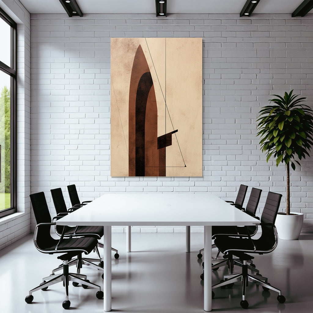 Abstrakte Kunst Geometrische Formen Erdtoene Minimalistisch Wohnarchitektur