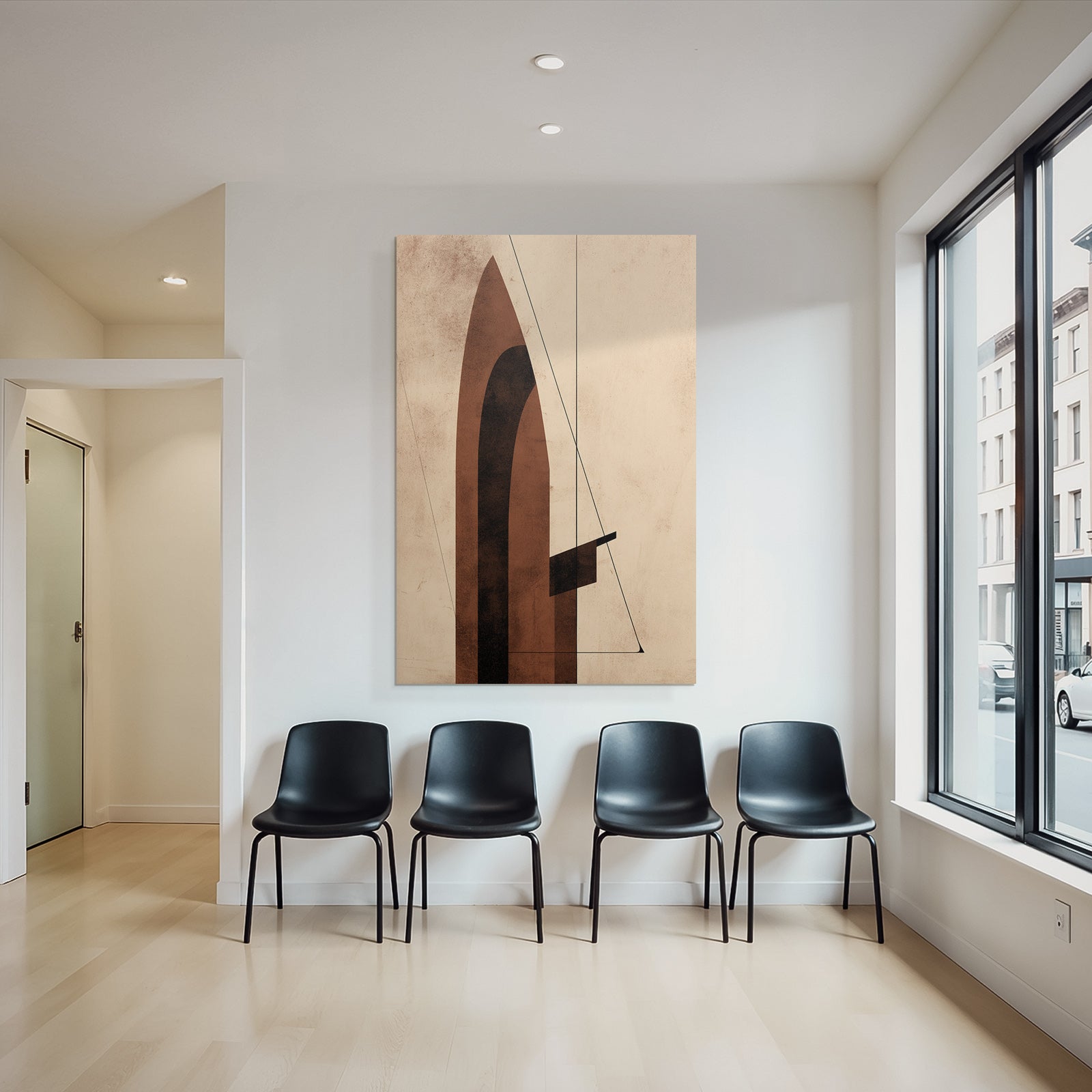 Abstrakte Kunst Geometrische Formen Erdtoene Minimalistisch Wohnarchitektur