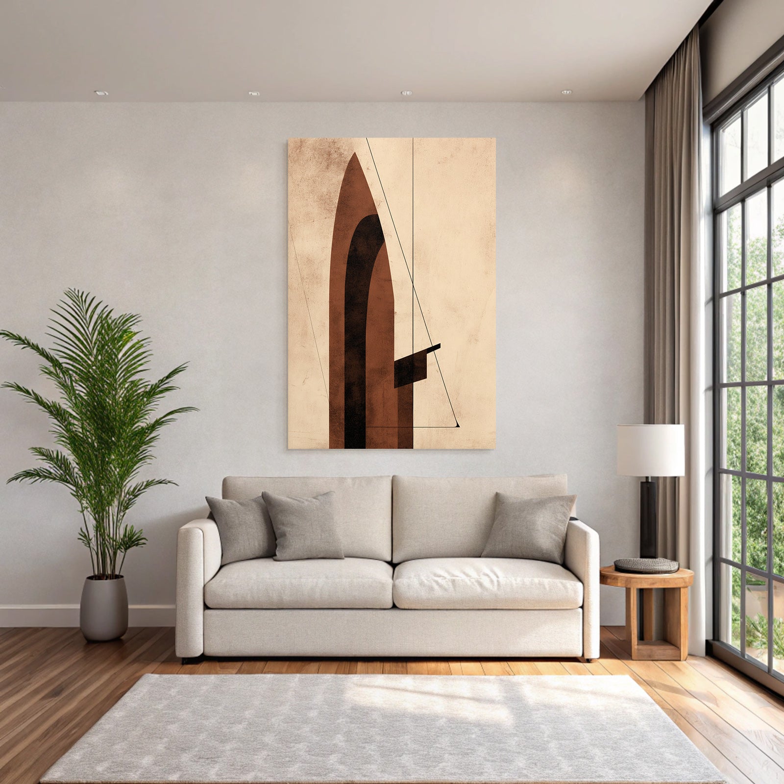 Abstrakte Kunst Geometrische Formen Erdtoene Minimalistisch Wohnarchitektur