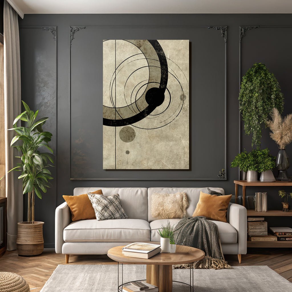 Abstrakte Kunst Mit Geometrischen Formen Auf Texturiertem Hintergrund