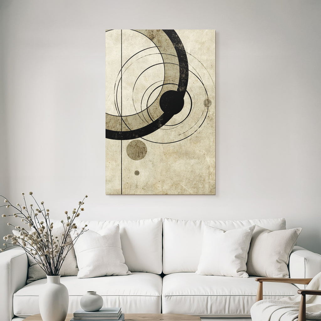 Abstrakte Kunst Mit Geometrischen Formen Auf Texturiertem Hintergrund